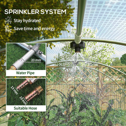 Sprinkler System Polytunnel Greenhouse, 3 x 2m, Green