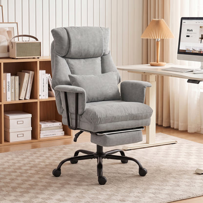 180kg Office Chair, Desk Chair with Lumbar Support, Grey
