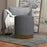 Modern Round Footstool, Fabric Upholstered Foot Rest, Charcoal Grey