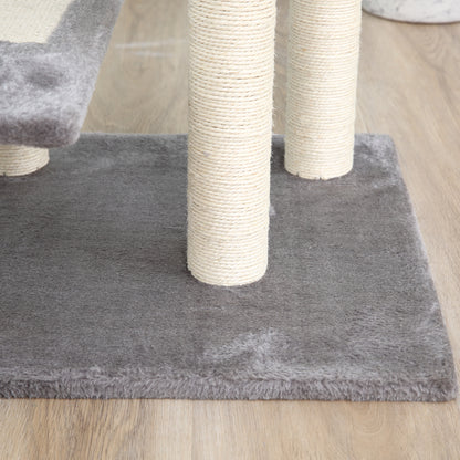 100 cm Cat Tree for Indoor Cats Kitten Scratch Scratching Post Climbing Tower Activity Center Grey