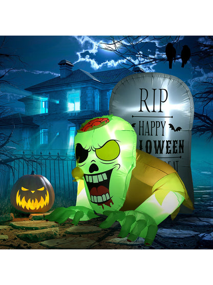 5FT Halloween Inflatable Ghost, Blow Up Garden Decorations LED Decor