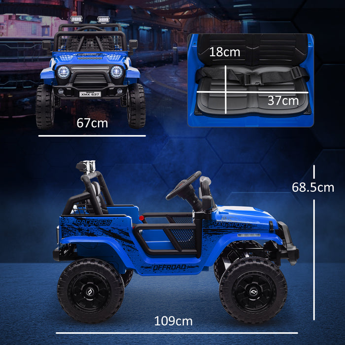 Kids Ride On Car, 12V Electric Truck w/ Suspension - Blue