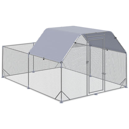 Rabbit Cage with Water Bottle, Wheels, Plastic Slide-Out Tray - Dark Grey