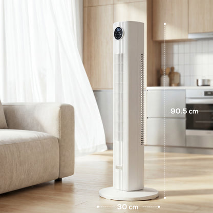 28dB Tower Fan for Bedroom, 26 ft/s Velocity Standing Fan, White