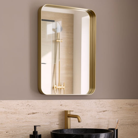 Alana Rectangular Mirror – Brass