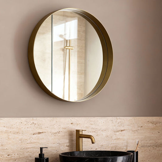 Alana Round Mirror – Brass