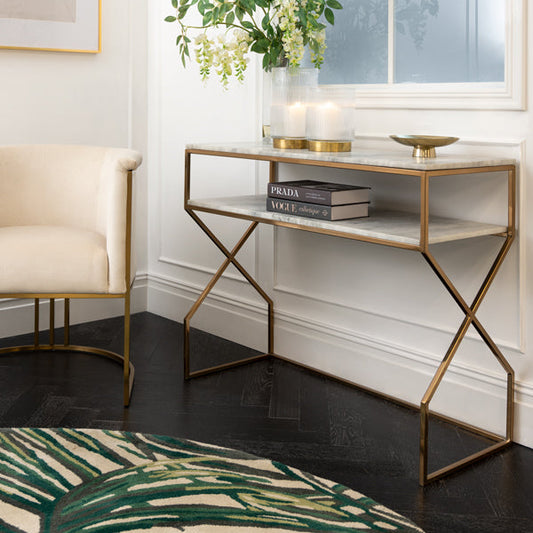 Alhambra Brass Console Table