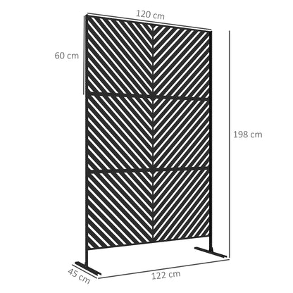 Metal Privacy Screen W/ Expansion Screws Outdoor Divider, Triangle