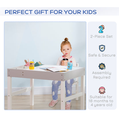 kids Table and Chair Set 2 in 1 Activity Play Table for Bricks w/Storage