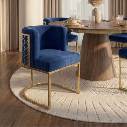 Alveare Dining Chair Brass - Royal Blue