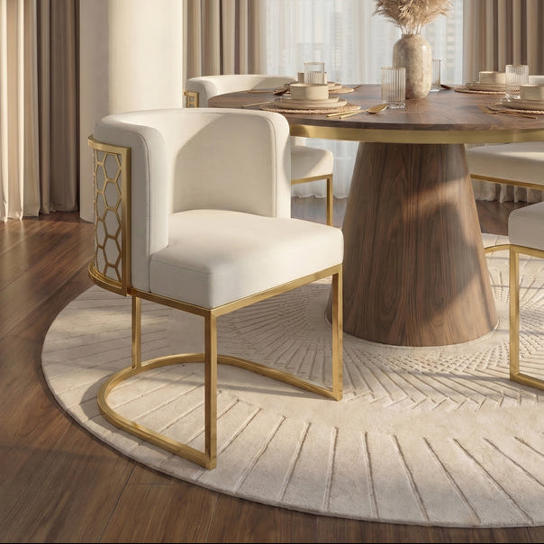 Alveare Dining Chair Brass - Chalk