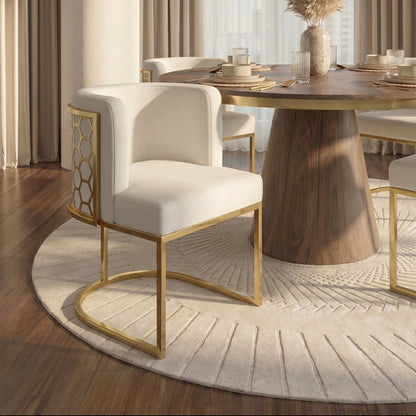 Alveare Dining Chair Brass - Chalk
