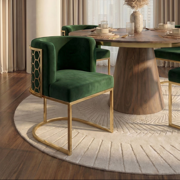 Alveare Dining Chair Brass - Bottle Green