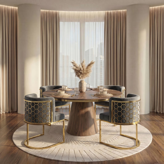 Alveare Dining Chair Brass - Smoke