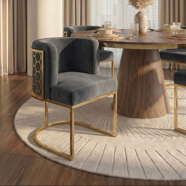Alveare Dining Chair Brass - Smoke