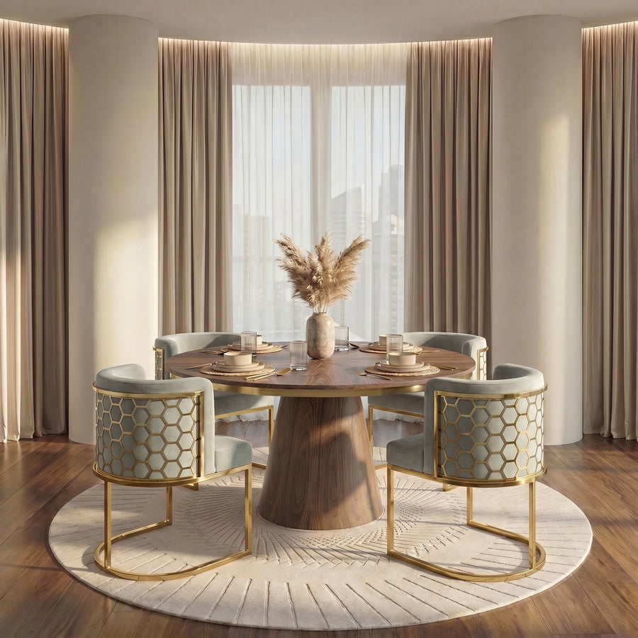 Alveare Dining Chair Brass - Jade