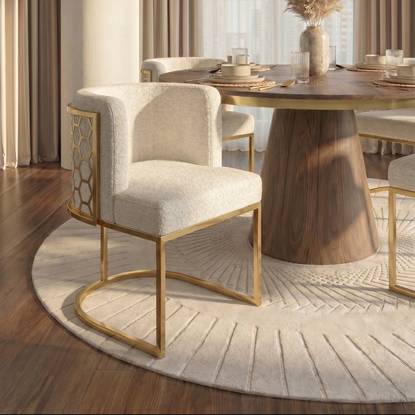 Alveare Dining chair Brass - Light Taupe