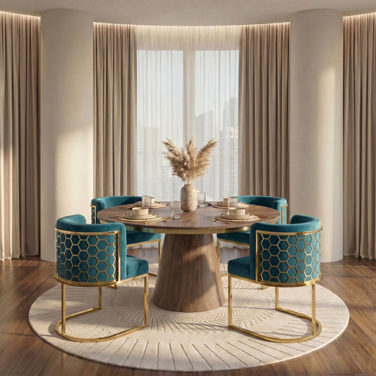 Alveare Dining chair Brass - Peacock