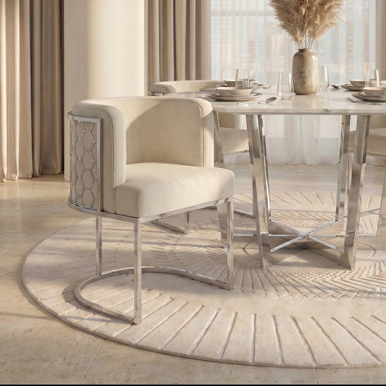 Alveare Dining Chair Silver - Chalk