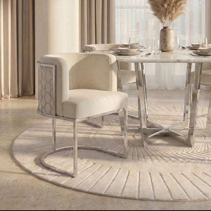 Alveare Dining Chair Silver - Chalk