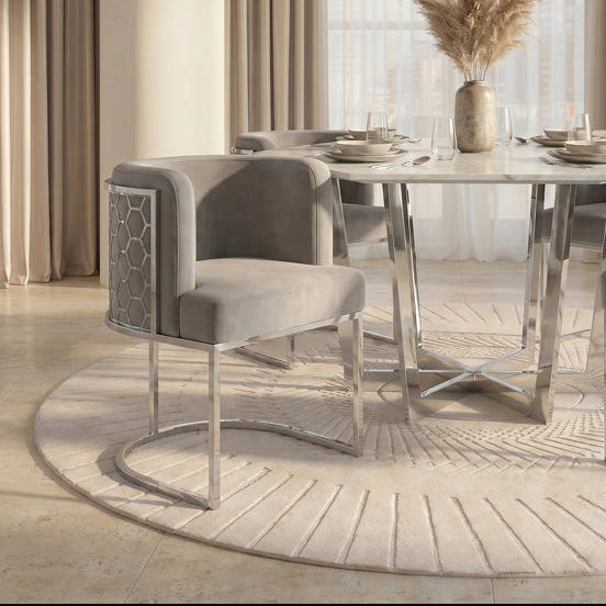 Alveare Dining Chair Silver - Dove Grey