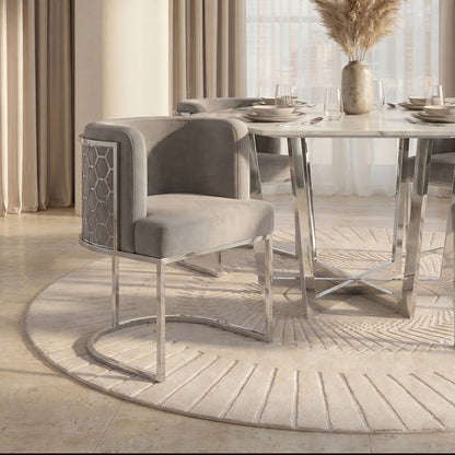Alveare Dining Chair Silver - Dove Grey