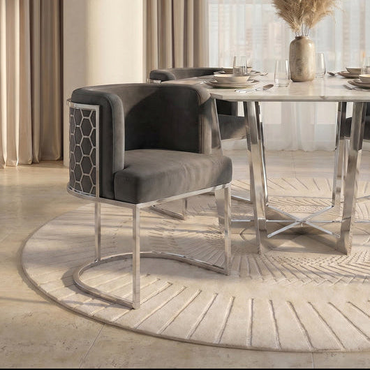 Alveare Dining Chair Silver - Smoke
