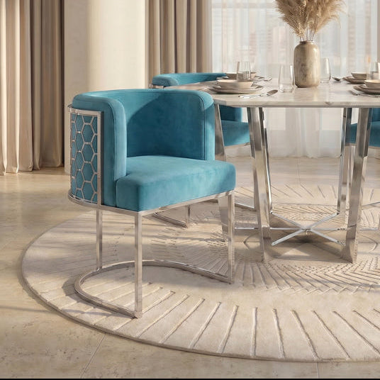 Alveare Dining Chair Silver - Teal