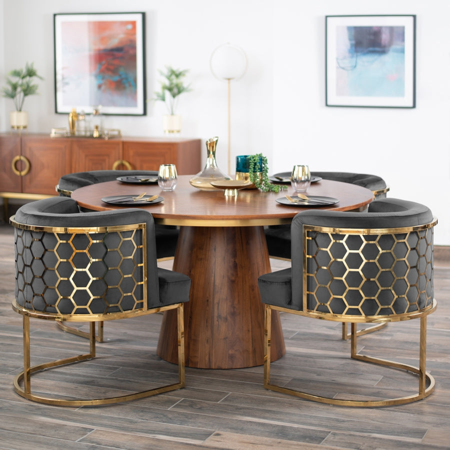 Alveare Dining Chair Brass - Smoke