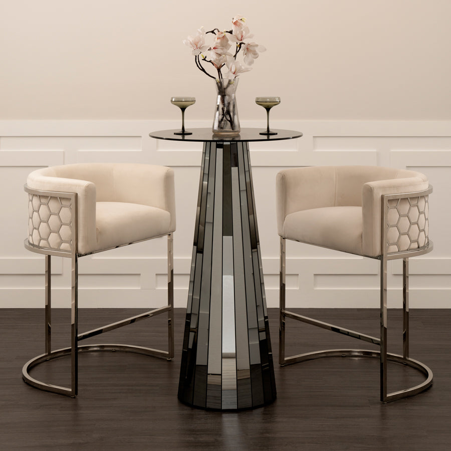 Alveare Counter Stool Silver - Chalk