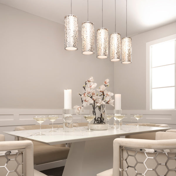 Moray Five Light Pendant Chrome