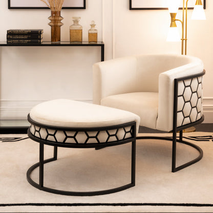 Alveare Footstool Black - Chalk