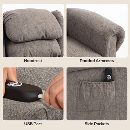 Power Lift Recliner Chair for Elderly with Remote Control, Dark Grey