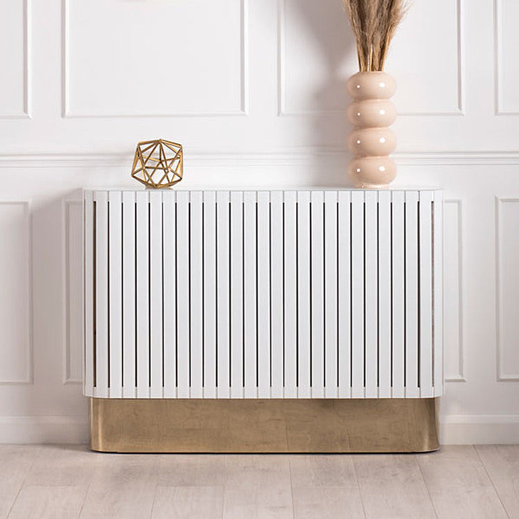 Anastasia White Glass Radiator Cover - Brass