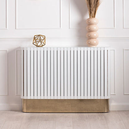 Anastasia White Glass Radiator Cover - Brass