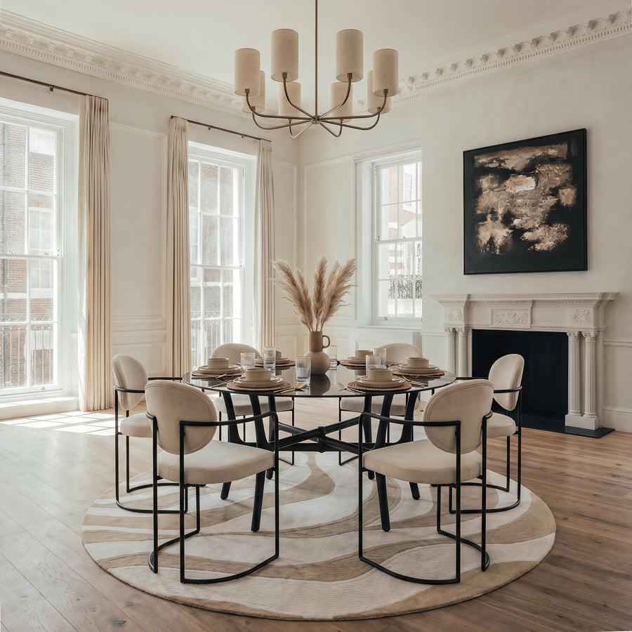 Angelica Dining Chair – Chalk – Black