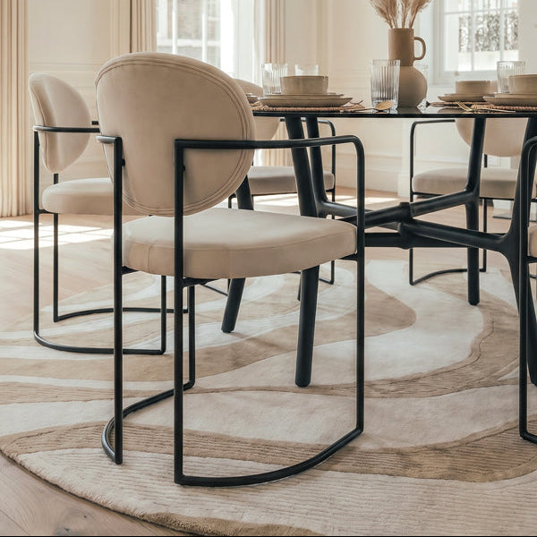 Angelica Dining Chair – Chalk – Black