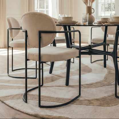Angelica Dining Chair – Chalk – Black