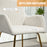 Modern Accent Chair Velvet-Touch Upholstered Armchair Cream White