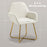 Modern Accent Chair Velvet-Touch Upholstered Armchair Cream White