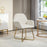 Modern Accent Chair Velvet-Touch Upholstered Armchair Cream White