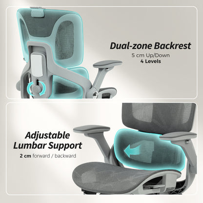 Ergonomic Office Chair, Mesh Desk Chair with Lumbar Support, Footrest