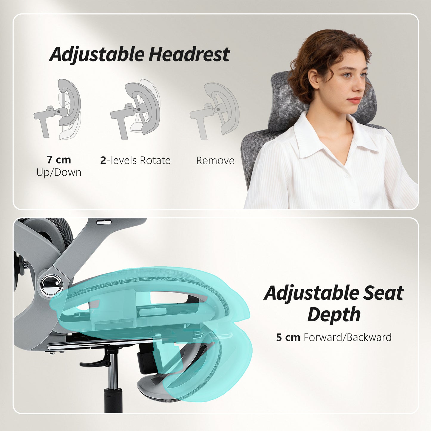 Ergonomic Office Chair, Mesh Desk Chair with Lumbar Support, Footrest