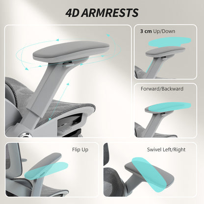 Ergonomic Office Chair, Mesh Desk Chair with Lumbar Support, Footrest