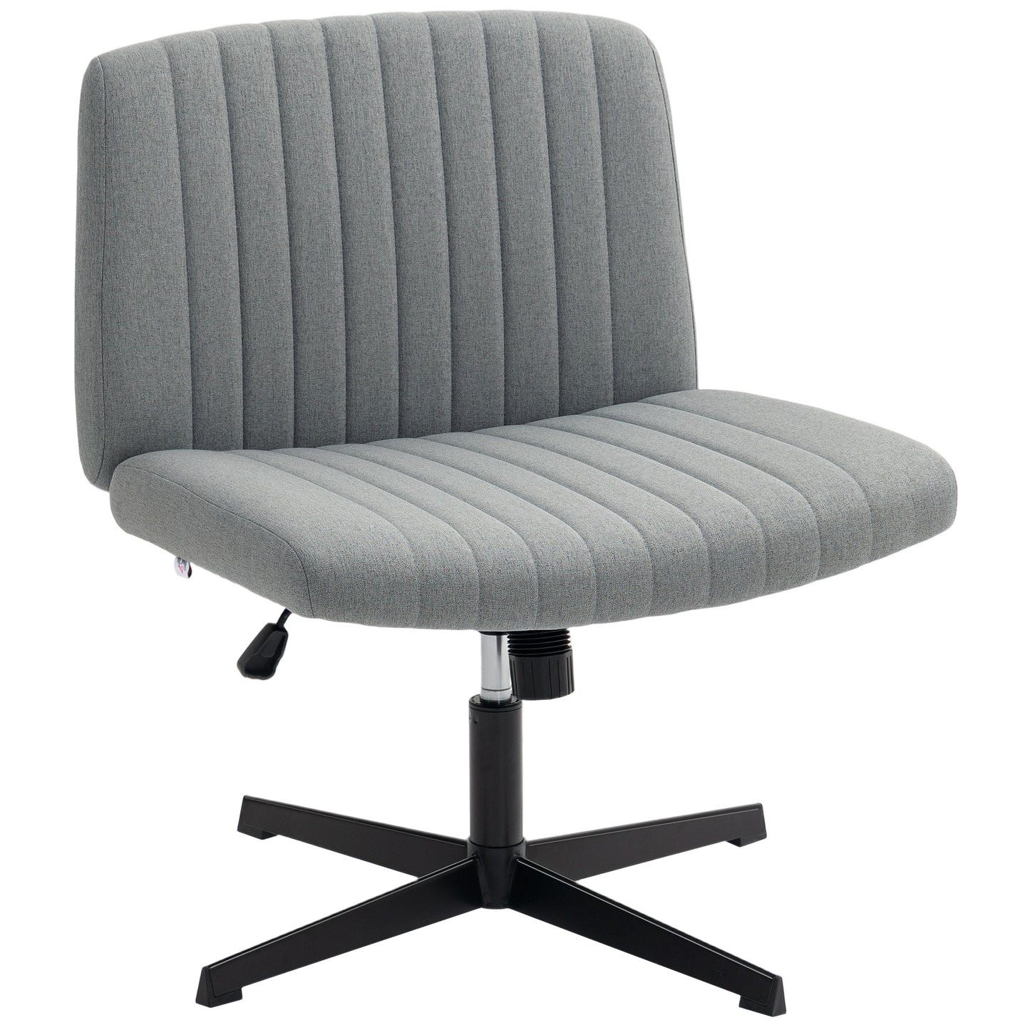 Linen Criss Cross Legged Office Chair with Tilt Function, Grey