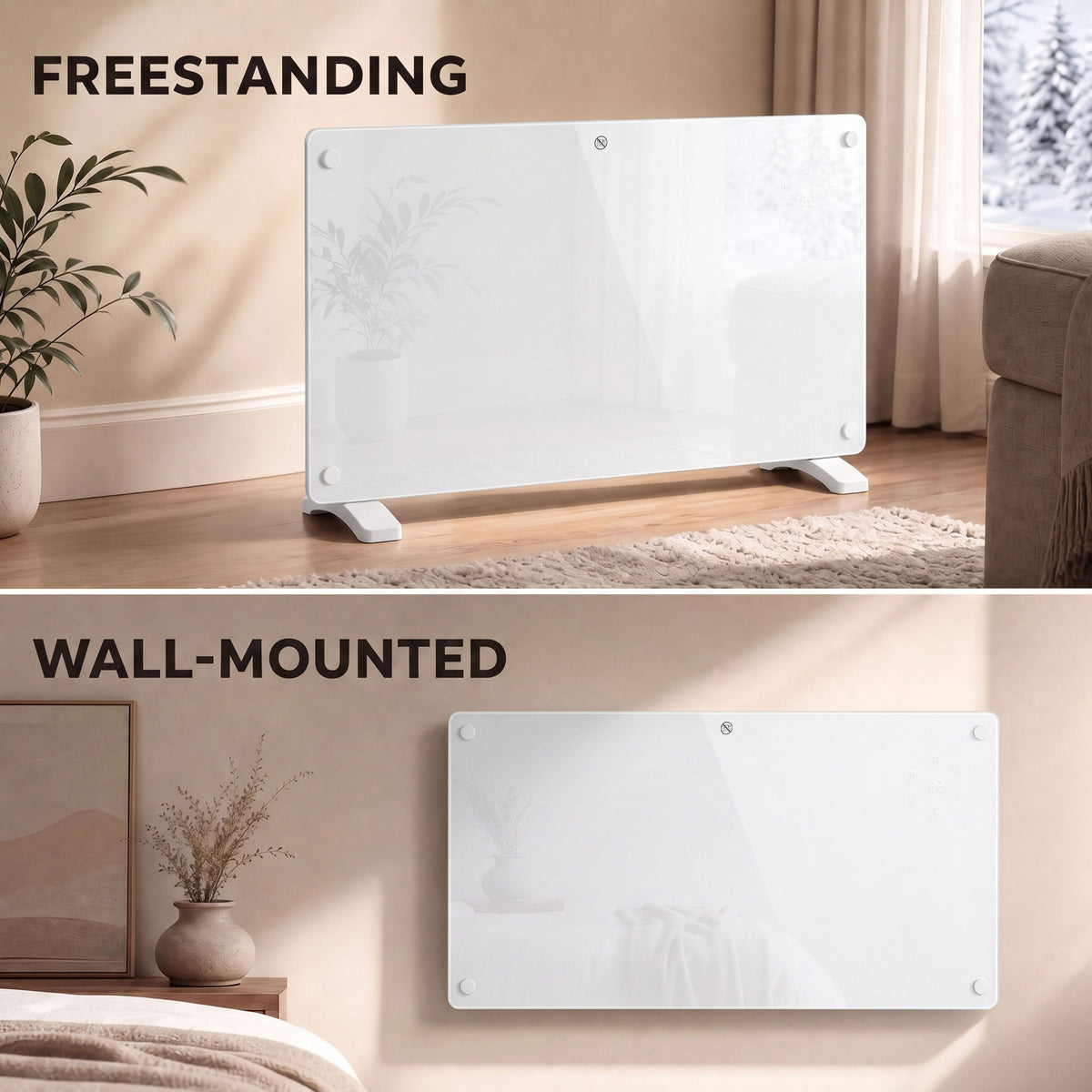 1500W Electric Space Heater Radiator Wifi Smart App, White
