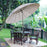 2.5m Adjustable Outdoor Garden Parasol Umbrella Sun Shade with Crank & Tilt, Grey