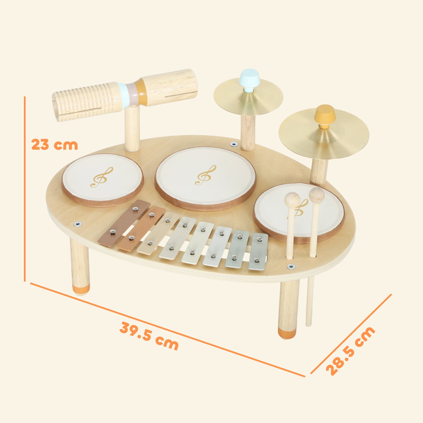 Baby Drum Kit, Wooden Kids Musical Instruments, Gift for Girls Boys