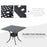 90cm Square Garden Table with Umbrella Hole, Aluminium Grid Motif Outdoor Dining Table for Garden Patio, Black