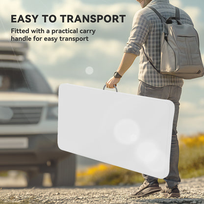 3 Piece Folding Picnic Table and Bench Set w/ Handle, Light Grey